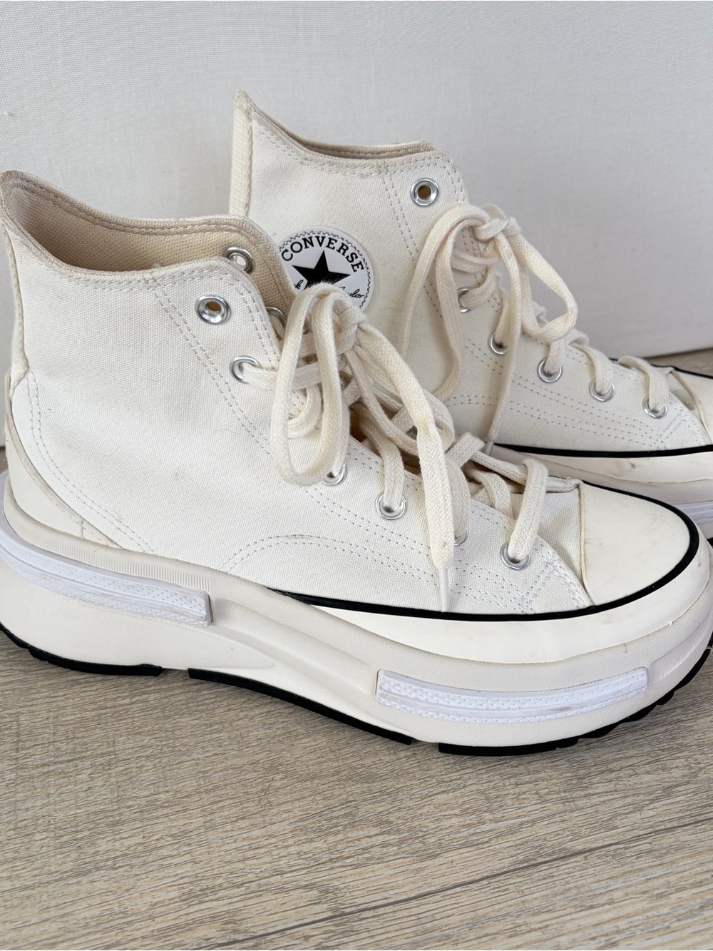 Converse Run Star Legacy CX High Egret Platform Canvas Womens 8.5 White
